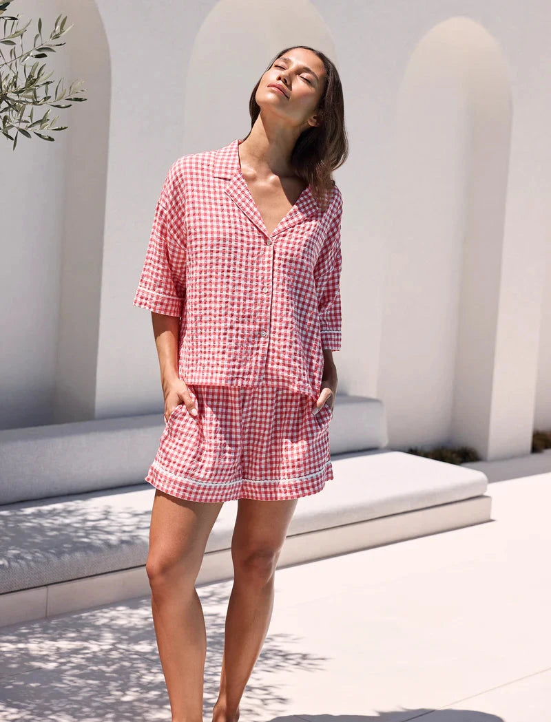 PAPINELLE SEERSUCKER GINGHAM BOXER PJ SLEEPWEAR Papinelle 