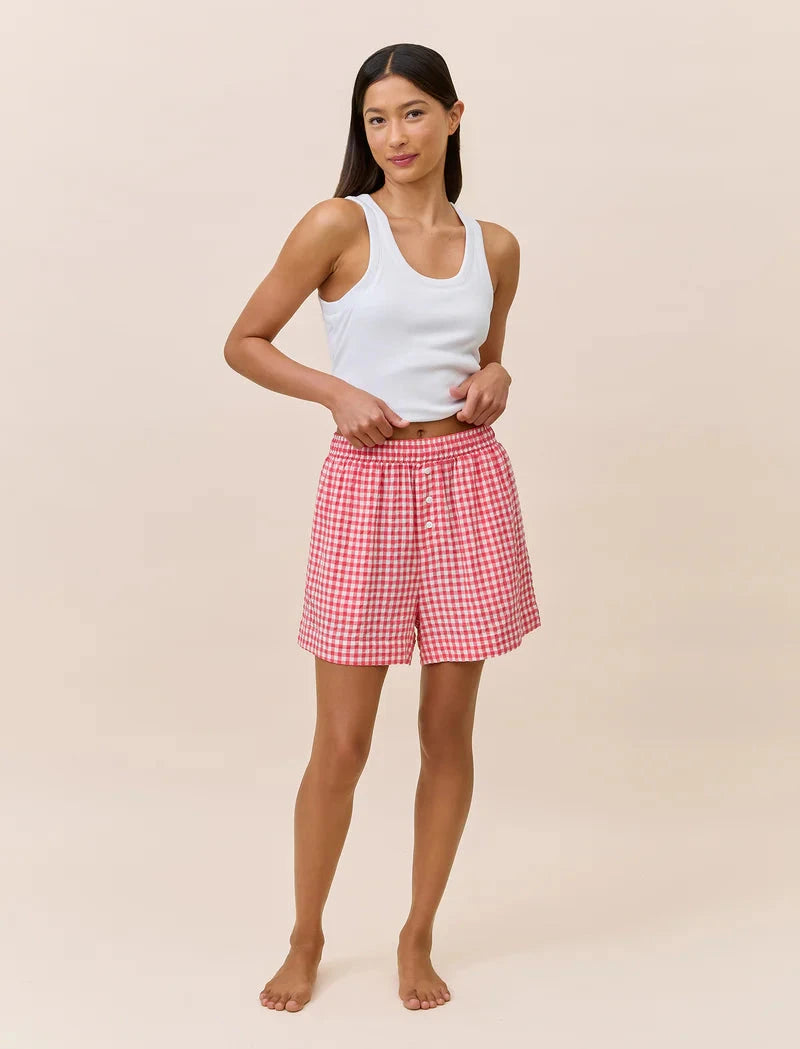 Papinelle Seersucker Gingham Boxer Short Sleepwear Papinelle 