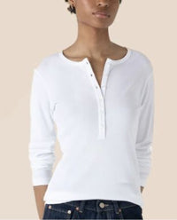 Papinelle Soft Baby Rib Boxy Henley Long Sleeve Top Sleepwear Papinelle 
