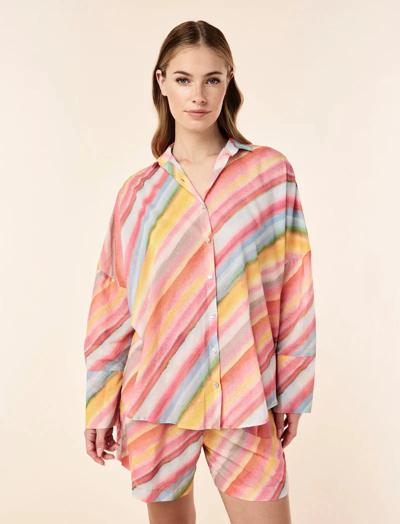 Papinelle Sophie Stripe Long Sleeve Boxer PJ Set Sleepwear Papinelle 