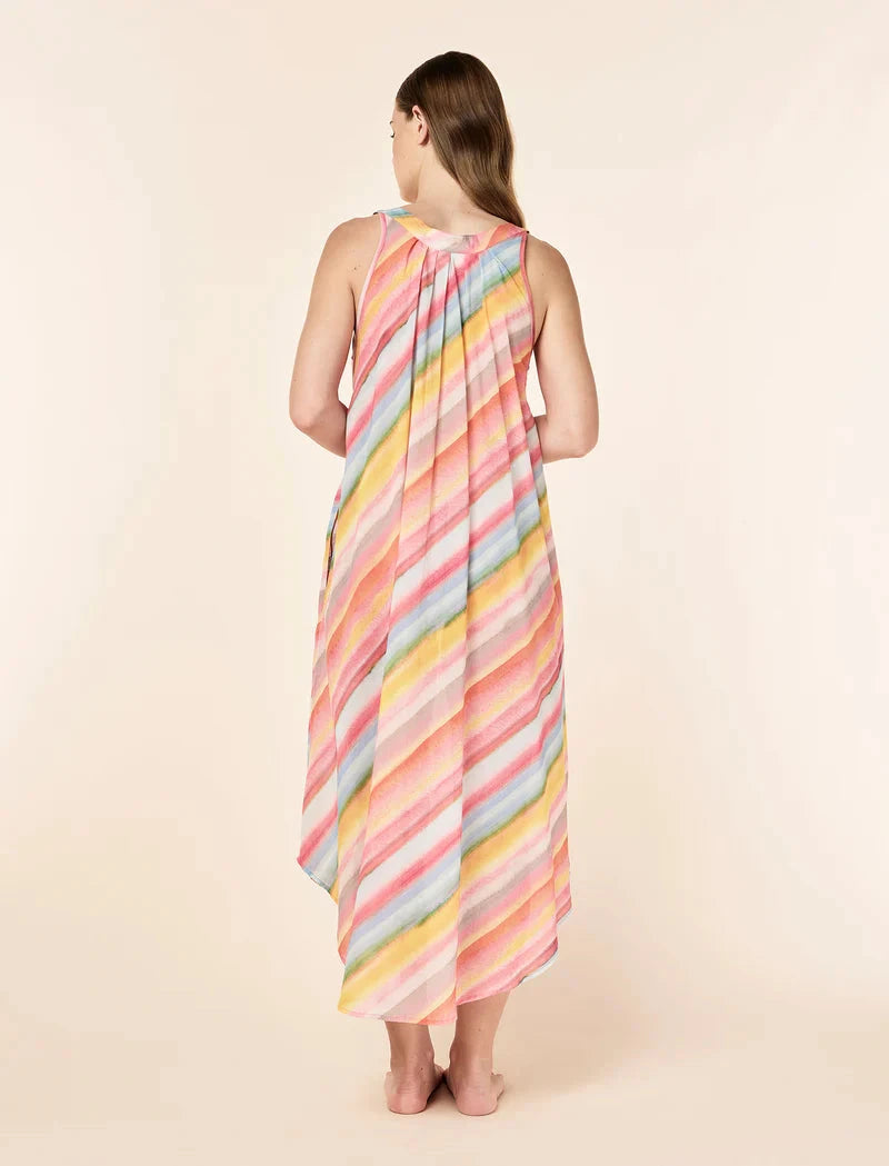 Papinelle Sophie Stripe Panel Front Maxi Nightie Sleepwear Papinelle 
