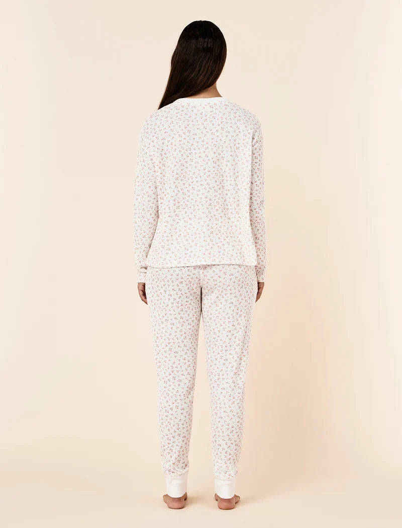 Papinelle Super Soft Waffle V-Neck Long Sleeve Top & Jogger Set Sleepwear Papinelle 