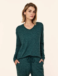 Papinelle Super Soft Waffle V-Neck Long Sleeve Top Sleepwear Papinelle 