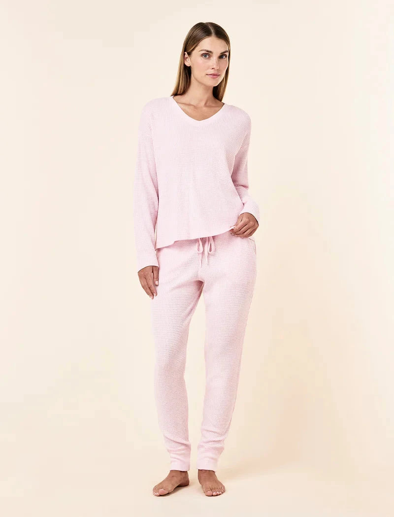 Papinelle Super Soft Waffle V-Neck Long Sleeve Top