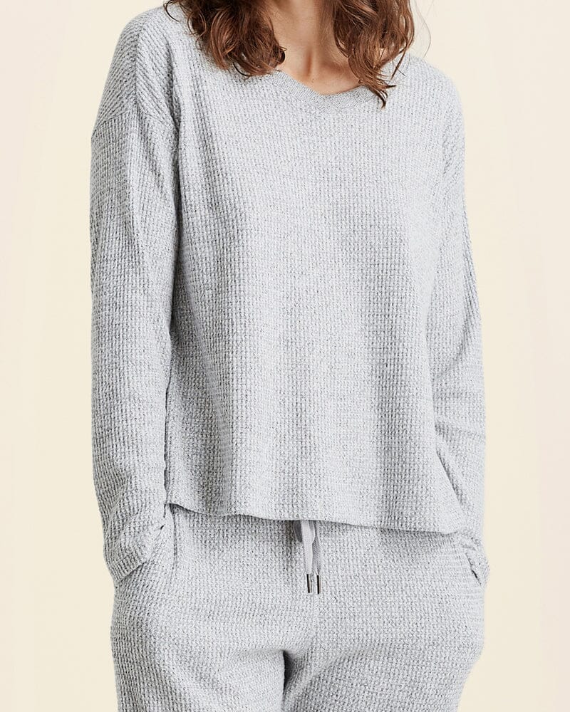 Papinelle Super Soft Waffle V-Neck Long Sleeve Top
