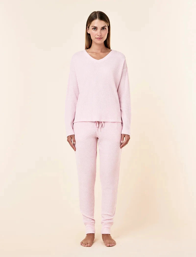 Papinelle Super Soft Waffle V-Neck Long Sleeve Top