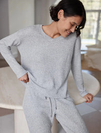 Papinelle Super Soft Waffle V-Neck Long Sleeve Top