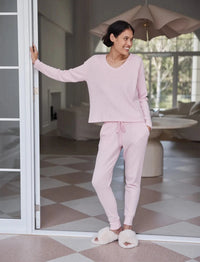 Papinelle Super Soft Waffle V-Neck Long Sleeve Top