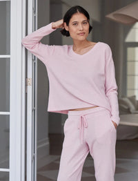 Papinelle Super Soft Waffle V-Neck Long Sleeve Top