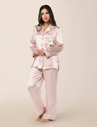 Papinelle Sylvie Silk Piped Full Length PJ Set Sleepwear Papinelle 