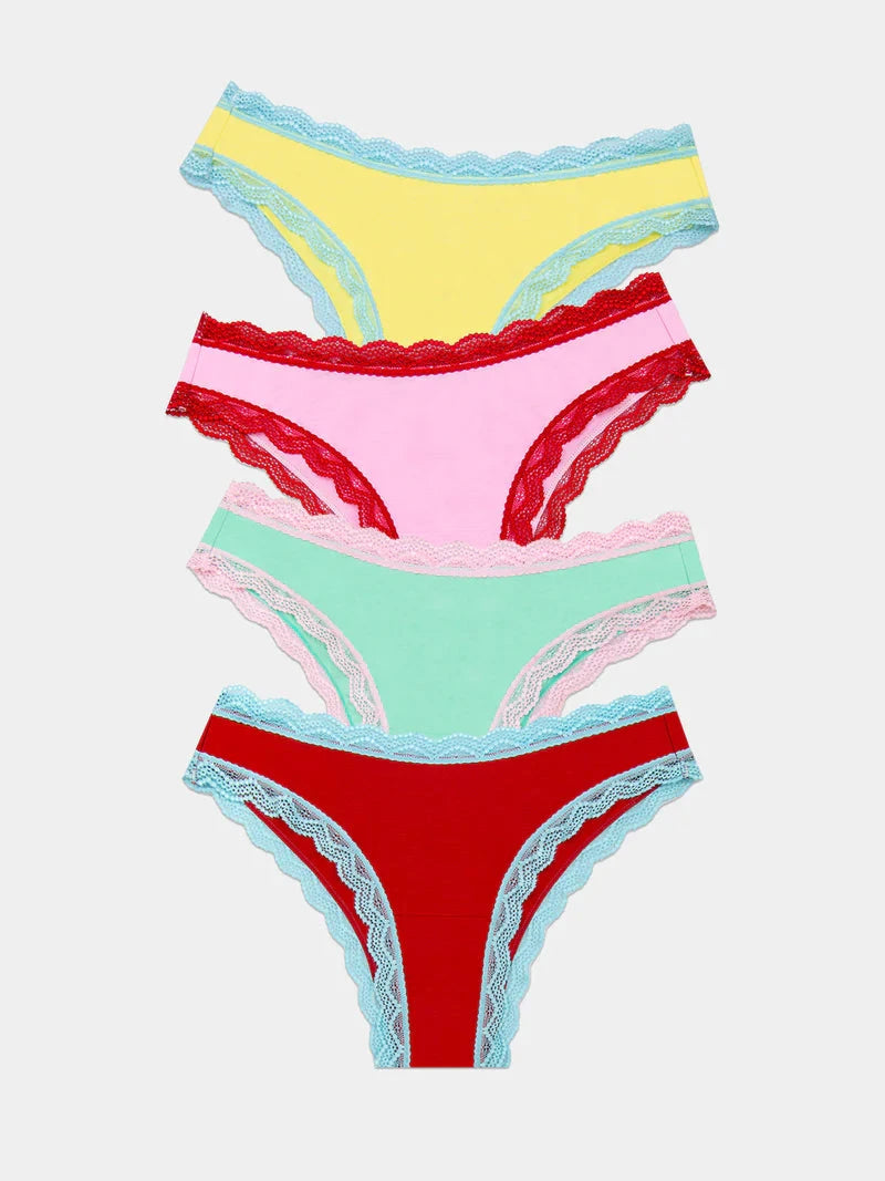 Stripe & Stare Brazilian Knicker Four Pack Briefs Stripe & Stare 