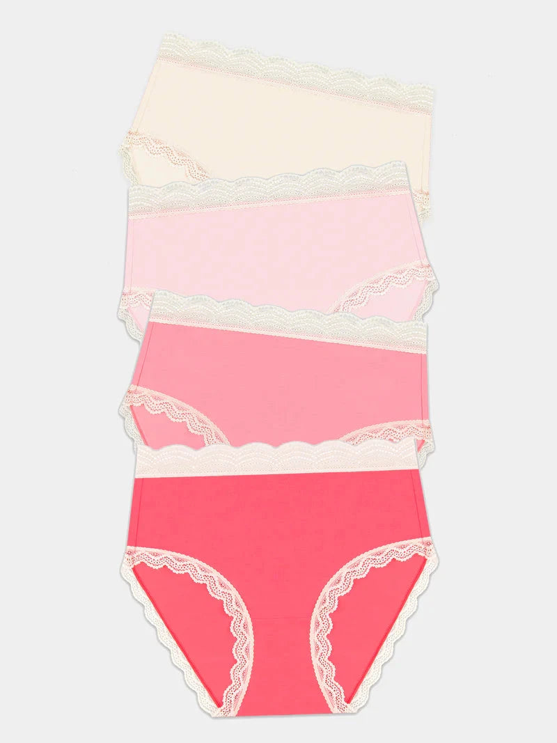 STRIPE & STARE HIGH RISE KNICKERS FOUR PACK BRIEFS Stripe & Stare 