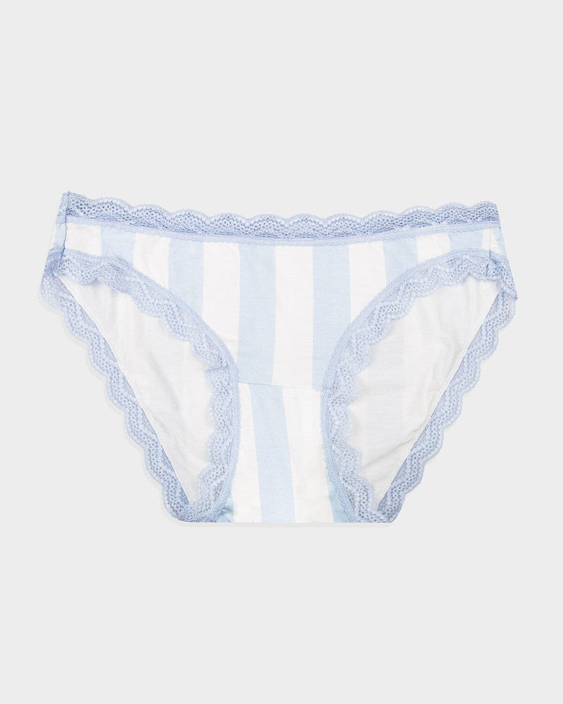 STRIPE & STARE KNICKER BRIEFS Stripe & Stare MEDIUM BIKINI BLUE