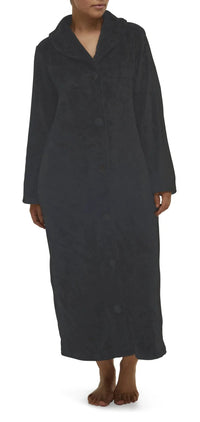 Yuu Full Button Front Polyester Fleece Dressing Gown