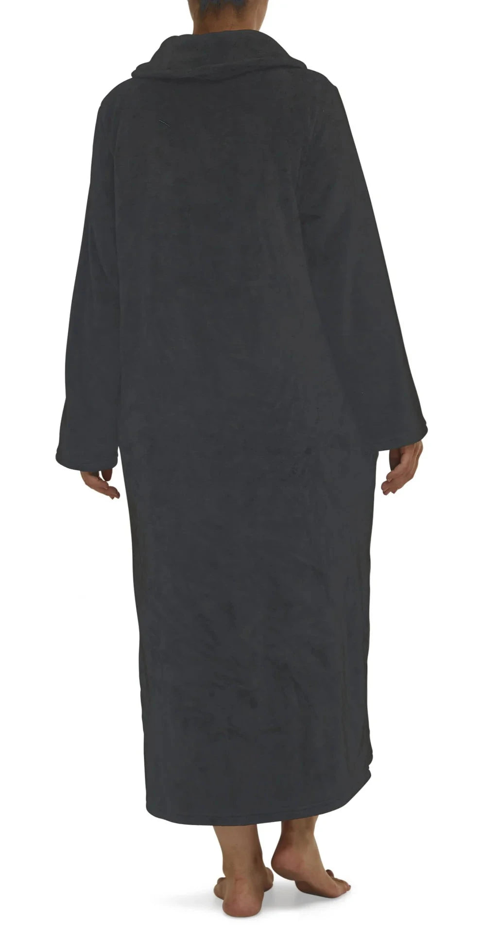 Yuu Full Button Front Polyester Fleece Dressing Gown