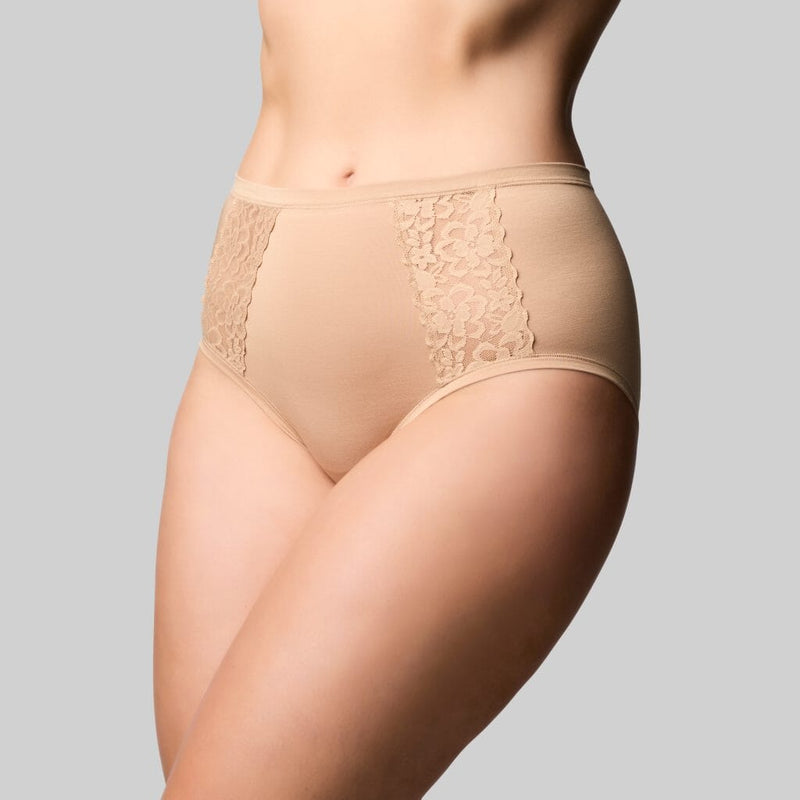 THE KNICKER BAMBOO & LACE FULL BRIEF BRIEFS The Knicker 